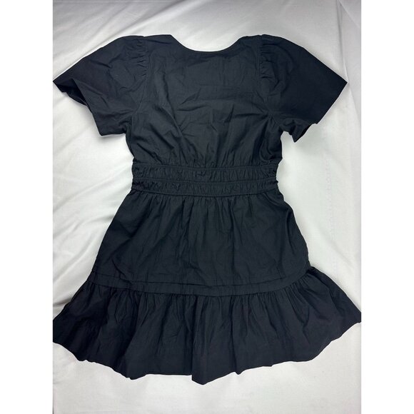 Anthropologie Cotton The Somerset Mini Dress in Black size Small Petite Preppy - Picture 4 of 9